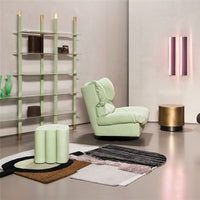 Minimalist lounge chair: swivel leather sofa for luxury living and villas