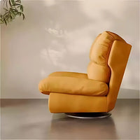 Minimalist lounge chair: swivel leather sofa for luxury living and villas