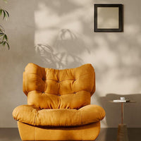 Minimalist lounge chair: swivel leather sofa for luxury living and villas
