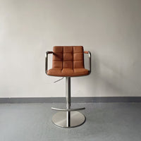 Modern Design Adjustable Bar Chair with Leather Upholstery