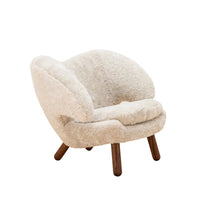 Modern Nordic Wooden Accent Chair Velvet Lounge Sofa Chair