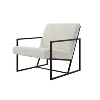 Luxe Off White Boucle & Black Chair