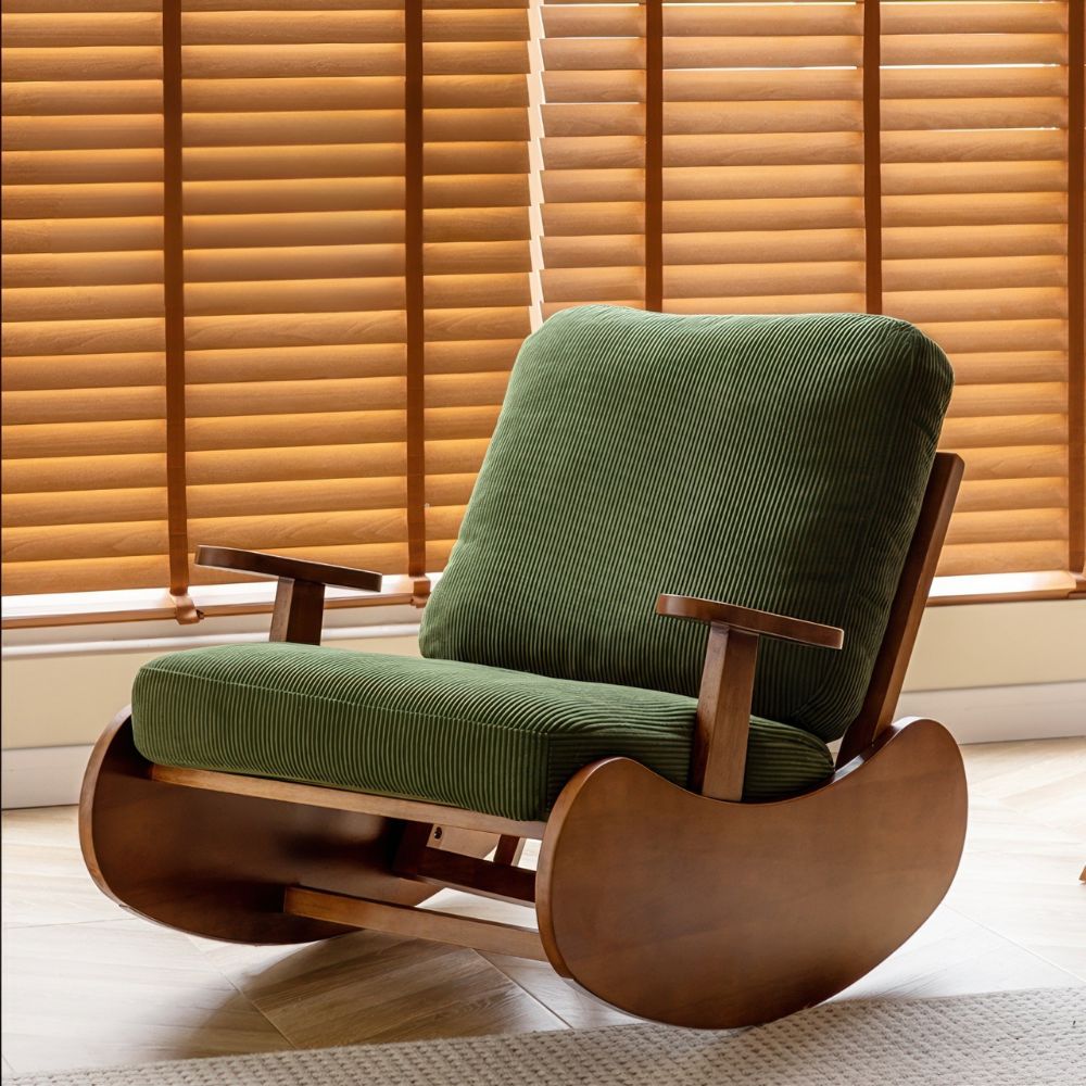 Vintage-Inspired Movable Single Lounge Chair for Living Room