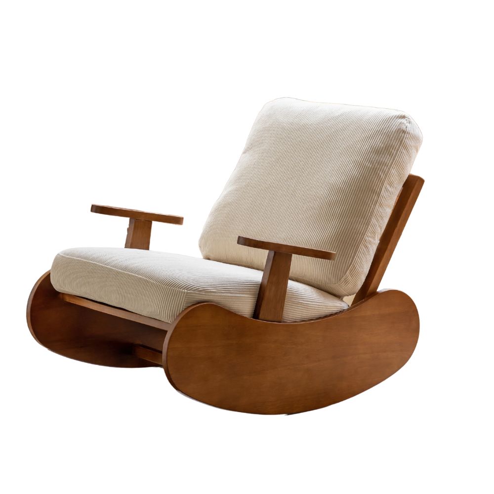 Vintage-Inspired Movable Single Lounge Chair for Living Room